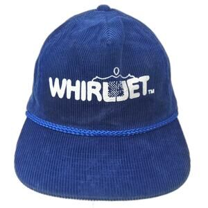 AmaPro Blue 5 Panel Hat White Whirljet Corduroy Rope Embroidered Adjustable OS